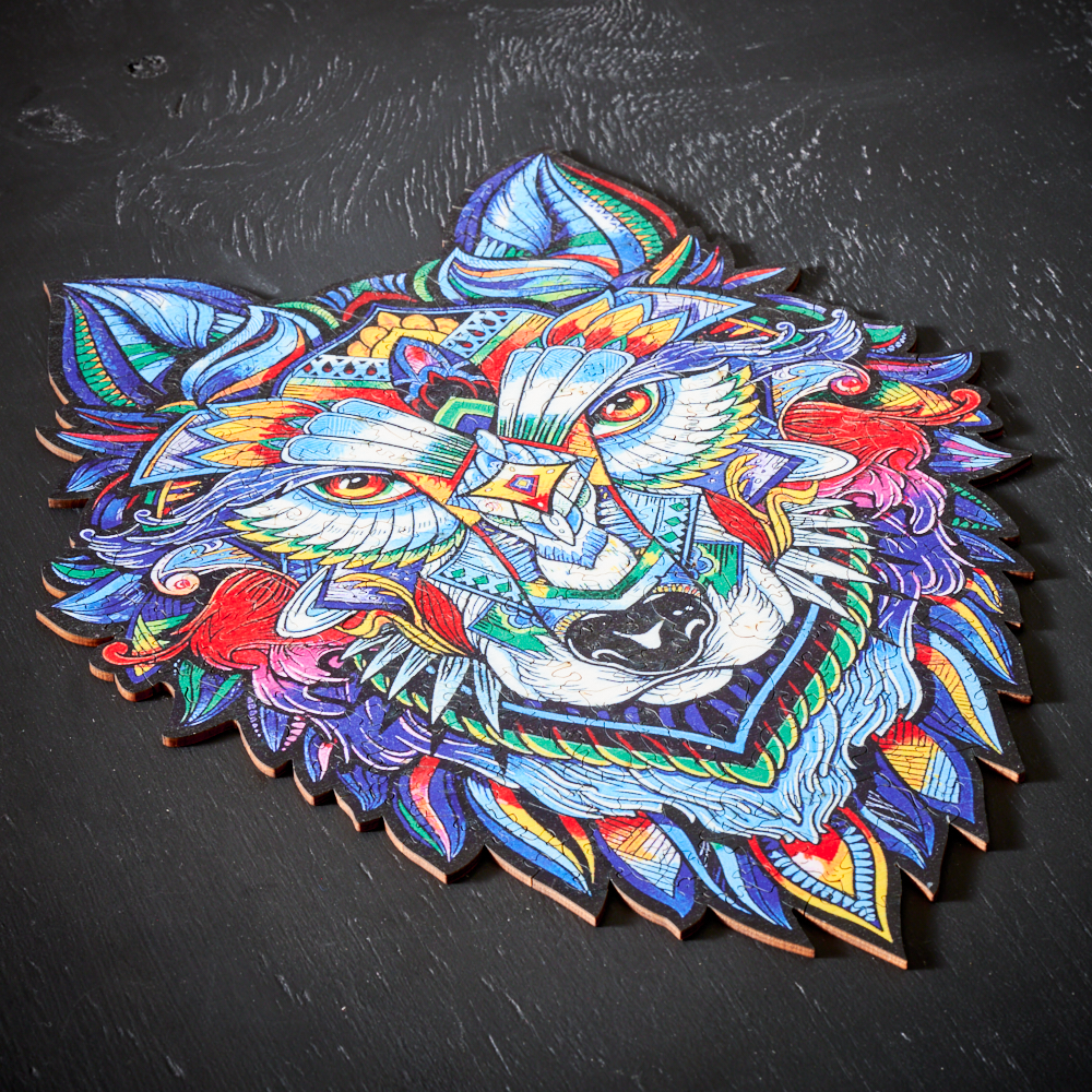 MajesticWolf Puzzle - Premium Wooden Wolf-Shaped Jigsaw Puzzle