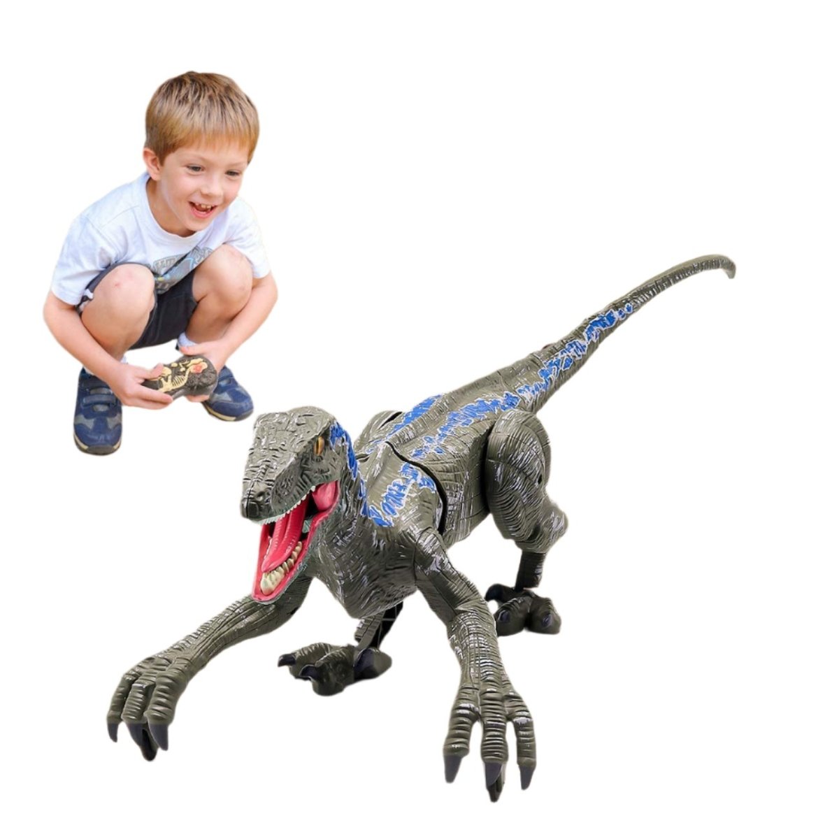 RaptorKing Toy - Realistic Dinosaur with Lights and Sound