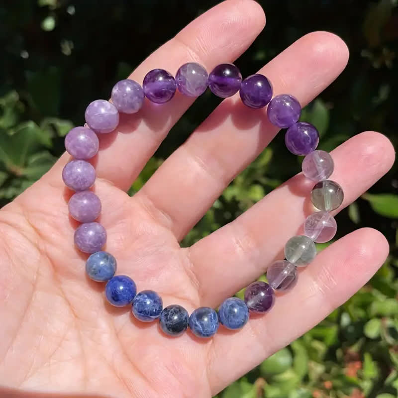 Ahmira - Amethyst, Lepidolite & Lapis Lazuli Anti-Anxiety Bracelet