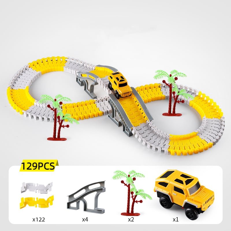 SpeedFlex Track - Flexible Racetrack Set with LED Vehicles