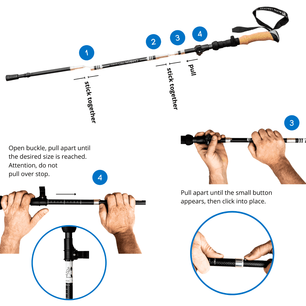UltraLight Trekking Poles - Lightweight Folding Poles with Cork Grips