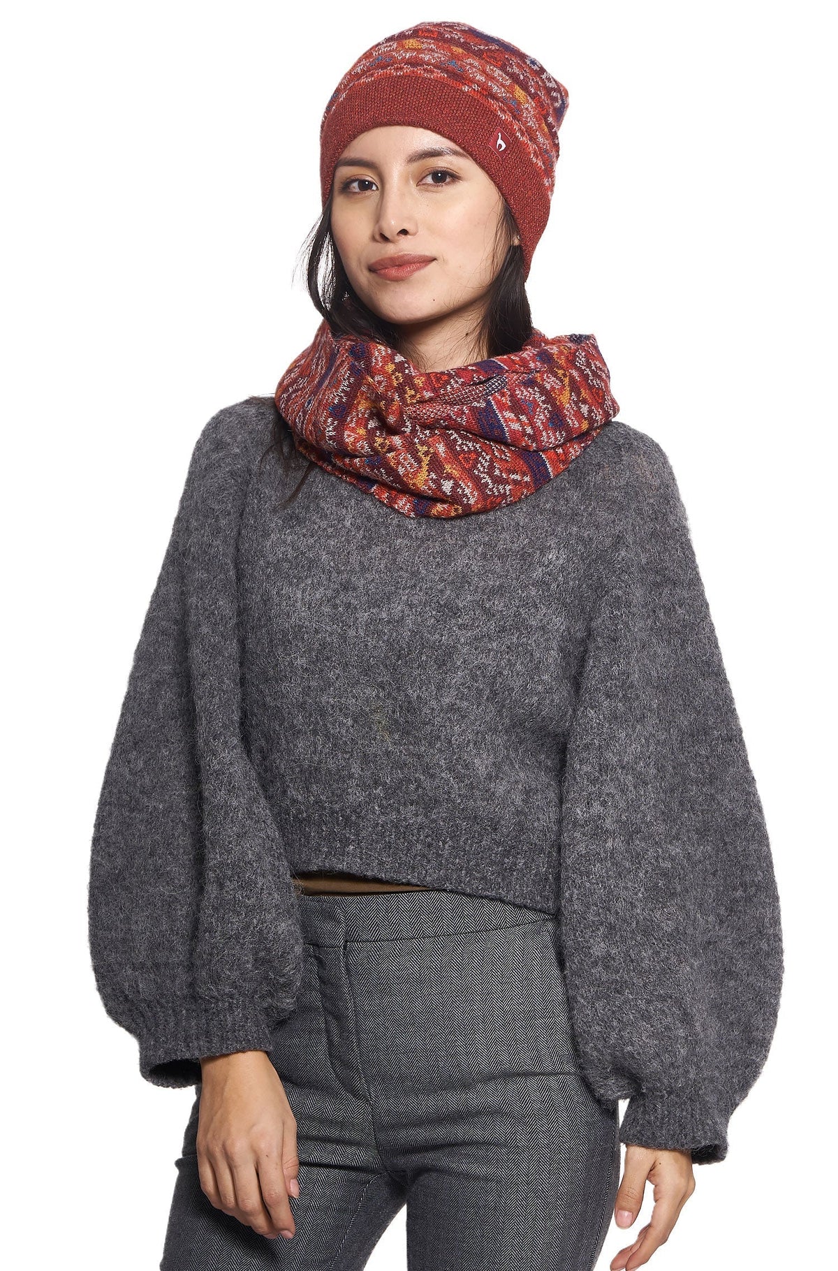 AlpacaFit Beanie - Cozy Jacquard Knit Hat in Premium Wool