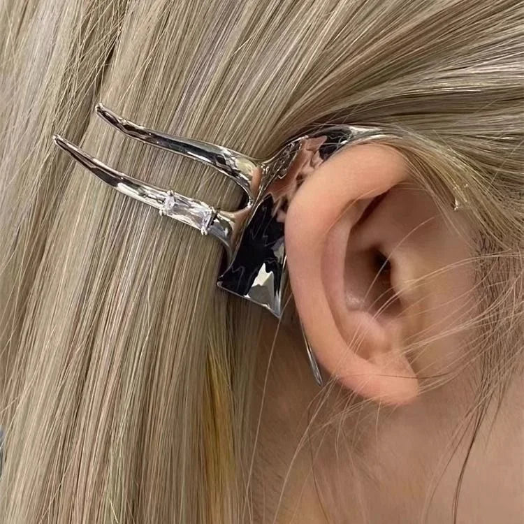 Elysia - Silver Fairy Wing Drop Earrings