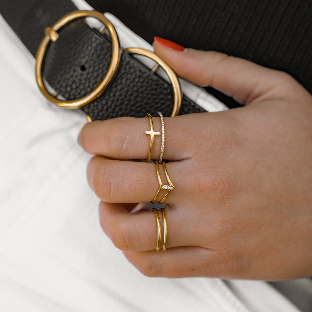 Amaya - Adjustable Double Ring for Effortless Style