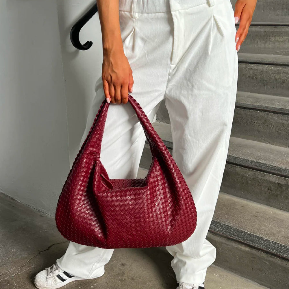 WeaveLux Bag - Elegant Woven Shoulder Bag with Spacious Interior