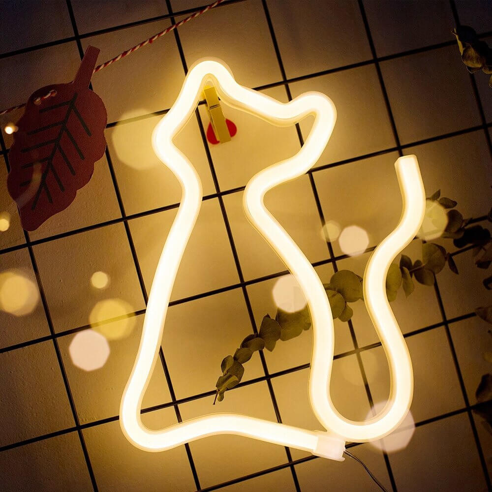 Slocan Timber - Cute Cat Neon Night Light