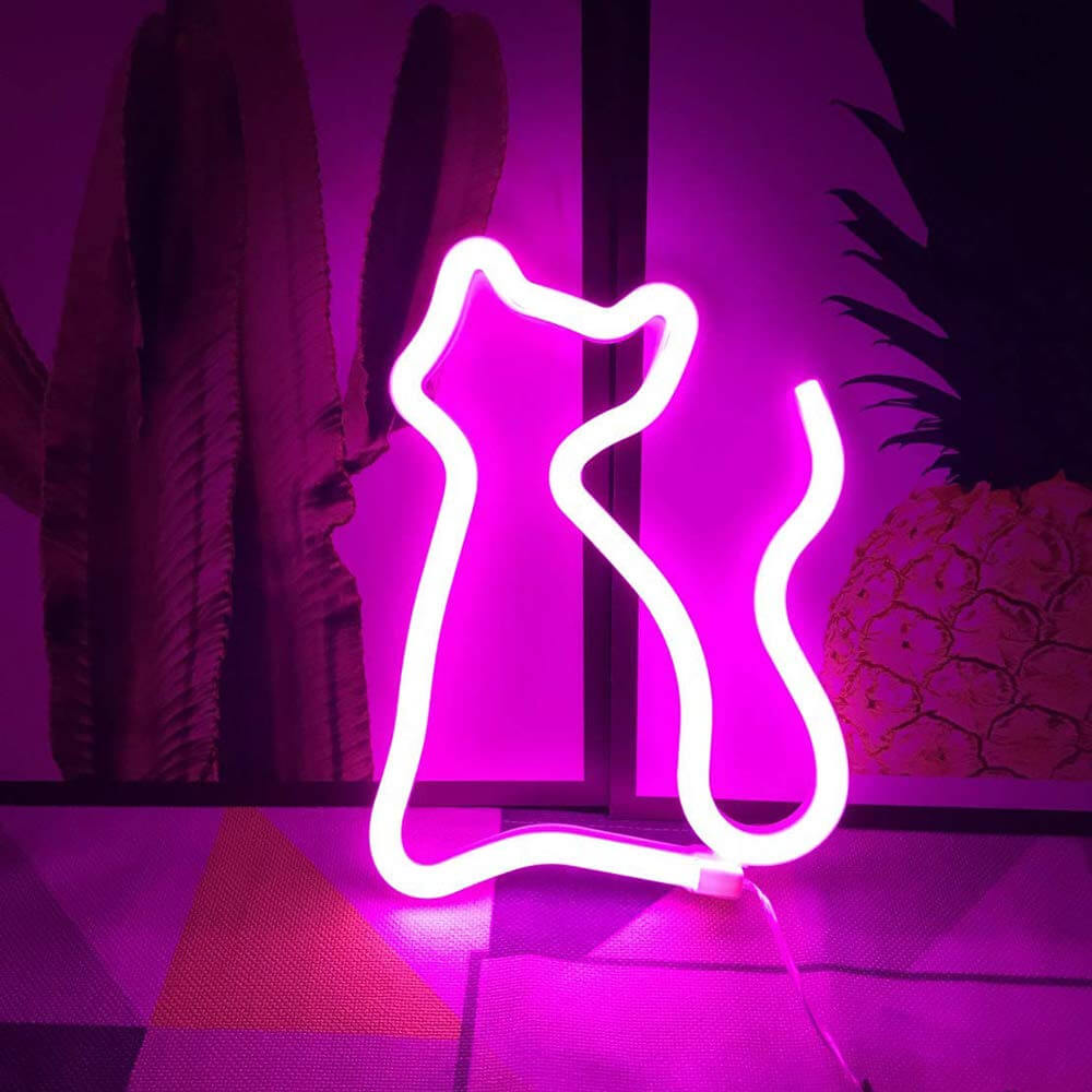 Slocan Timber - Cute Cat Neon Night Light