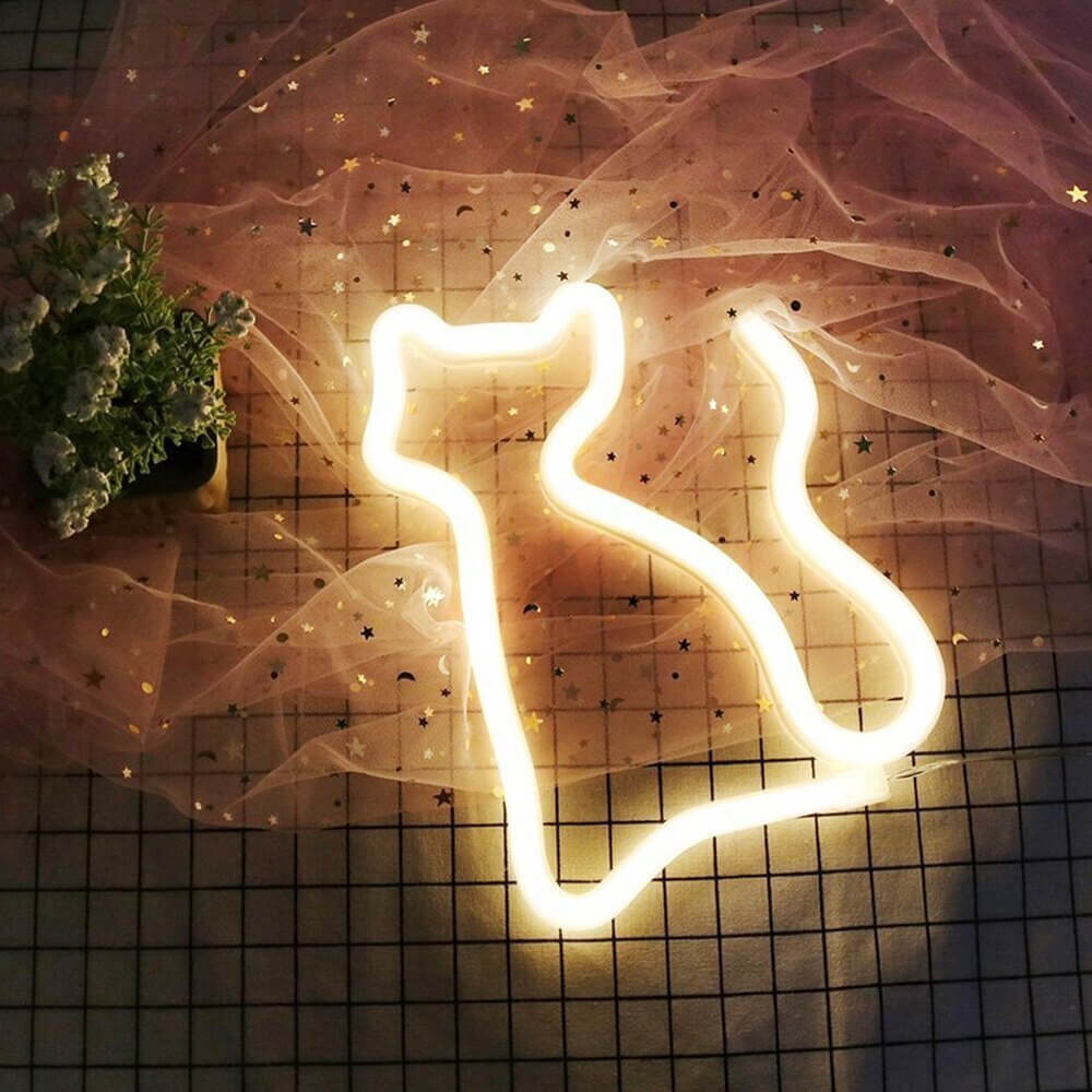 Slocan Timber - Cute Cat Neon Night Light