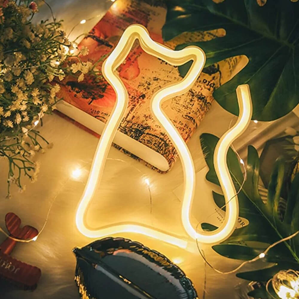 Slocan Timber - Cute Cat Neon Night Light