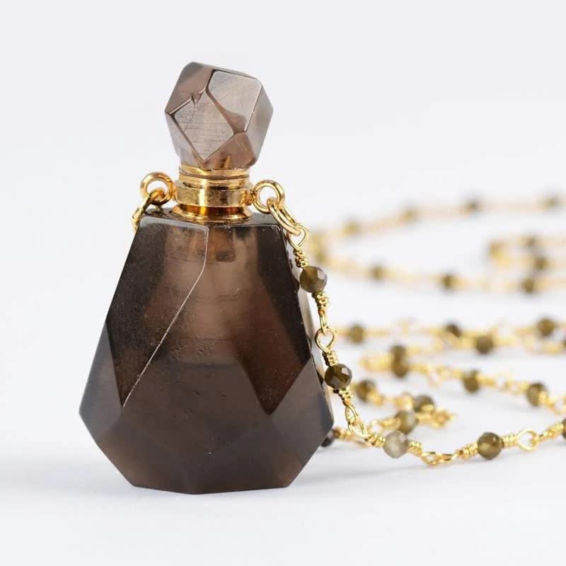Jozelle - Iris Crystal Perfume Bottle Necklace - Refillable Fragrance Jewelry