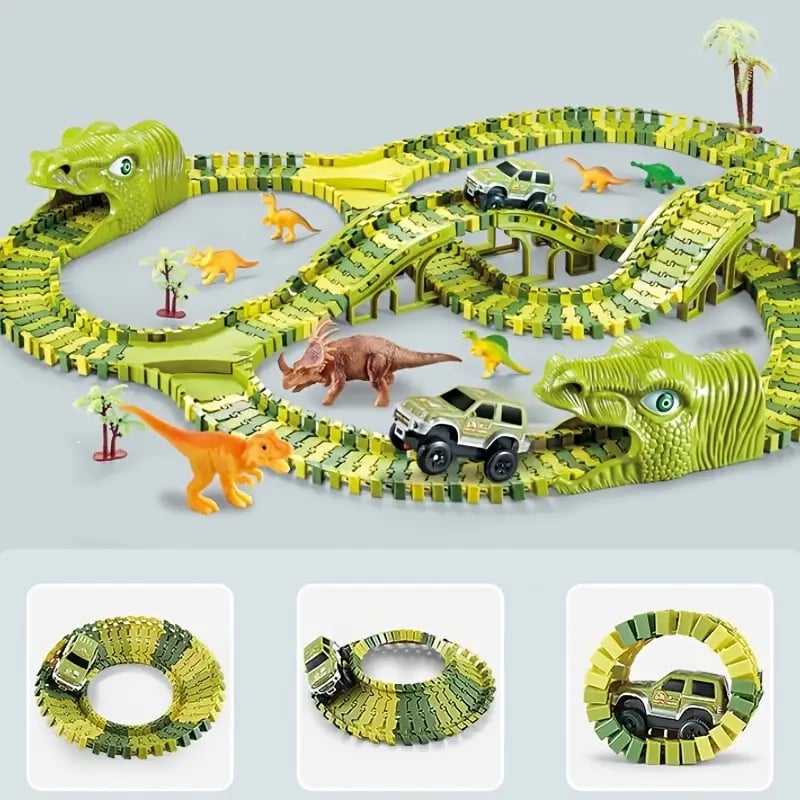 SpeedFlex Track - Flexible Racetrack Set with LED Vehicles