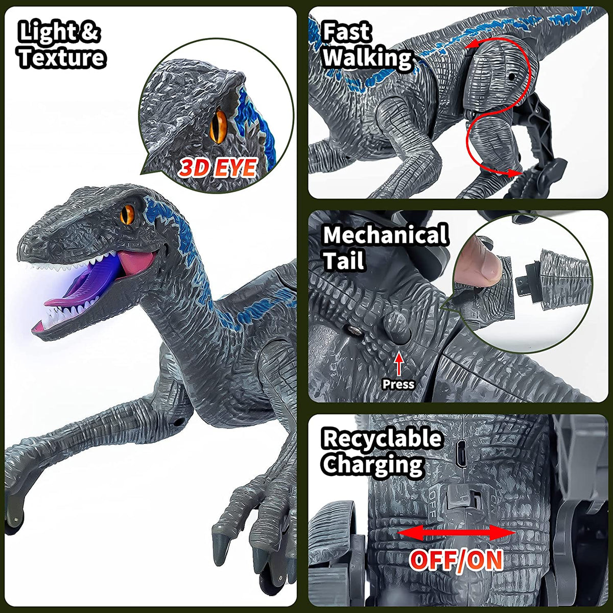 DinoMotion - Realistic Velociraptor with Remote Control
