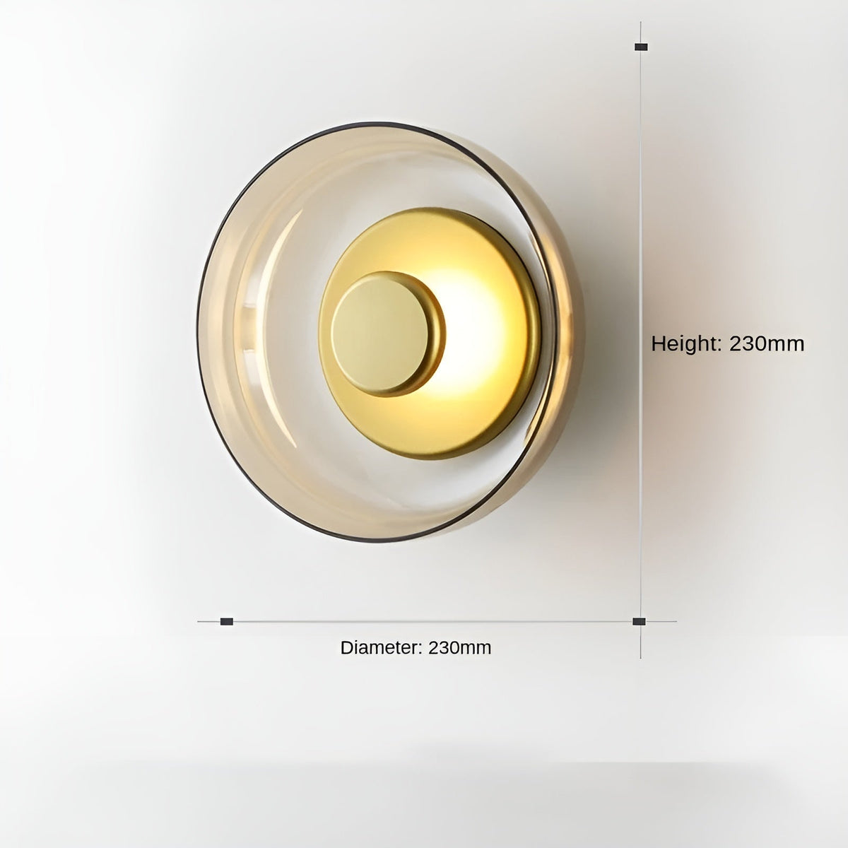 CiBrix - Glass Wall Lamp With Gold Accents