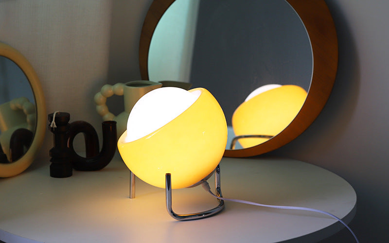 RetroGlow - Scandinavian Glass Table Lamp for Ambient Lighting
