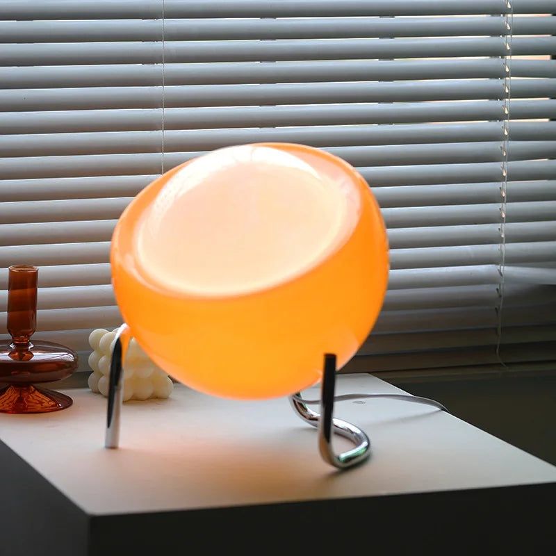 RetroGlow - Scandinavian Glass Table Lamp for Ambient Lighting