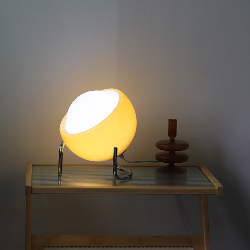 RetroGlow - Scandinavian Glass Table Lamp for Ambient Lighting