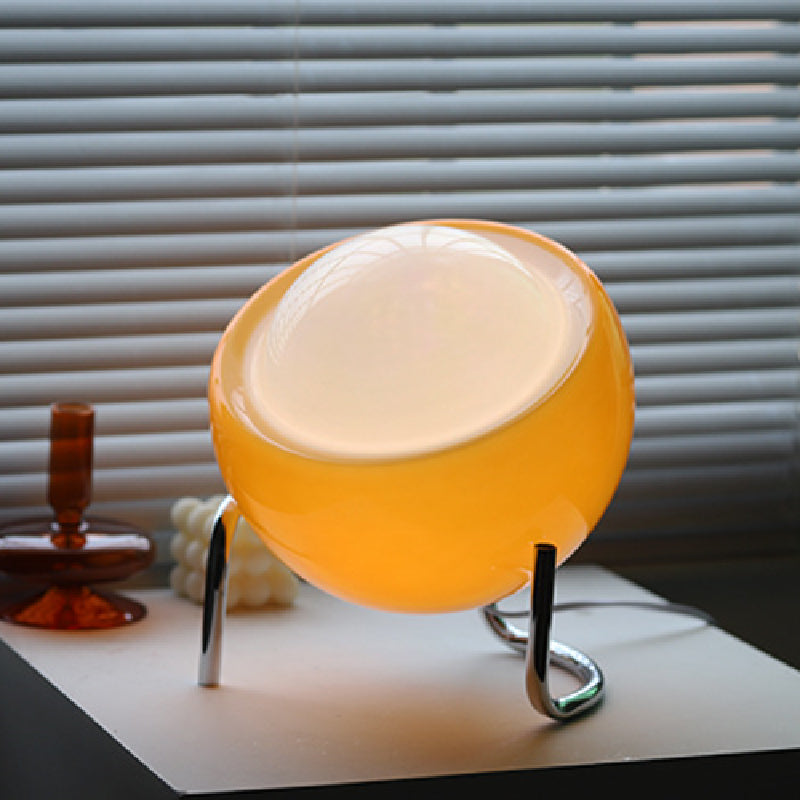 RetroGlow - Scandinavian Glass Table Lamp for Ambient Lighting