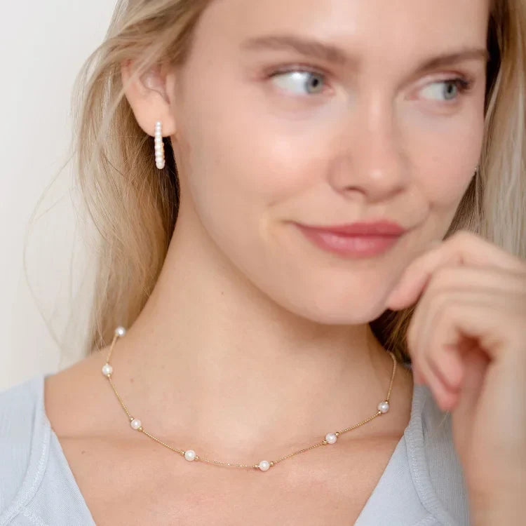 Serena Necklace - Timeless Gold Pearl Necklace for an Elegant Statement