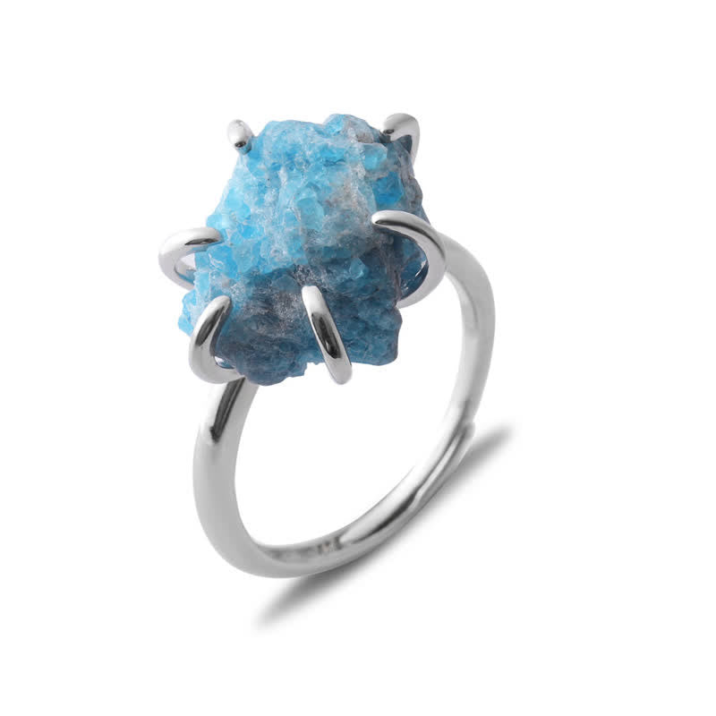 Hemora - Six-Claw Adjustable Natural Crystal Ring