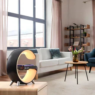 GlowHub - Multifunctional Rechargeable Speaker with Alarm Clock and Ambient Light