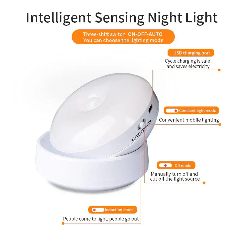 ElaraMotion - Motion-Sensor LED Night Light with Adjustable Beam