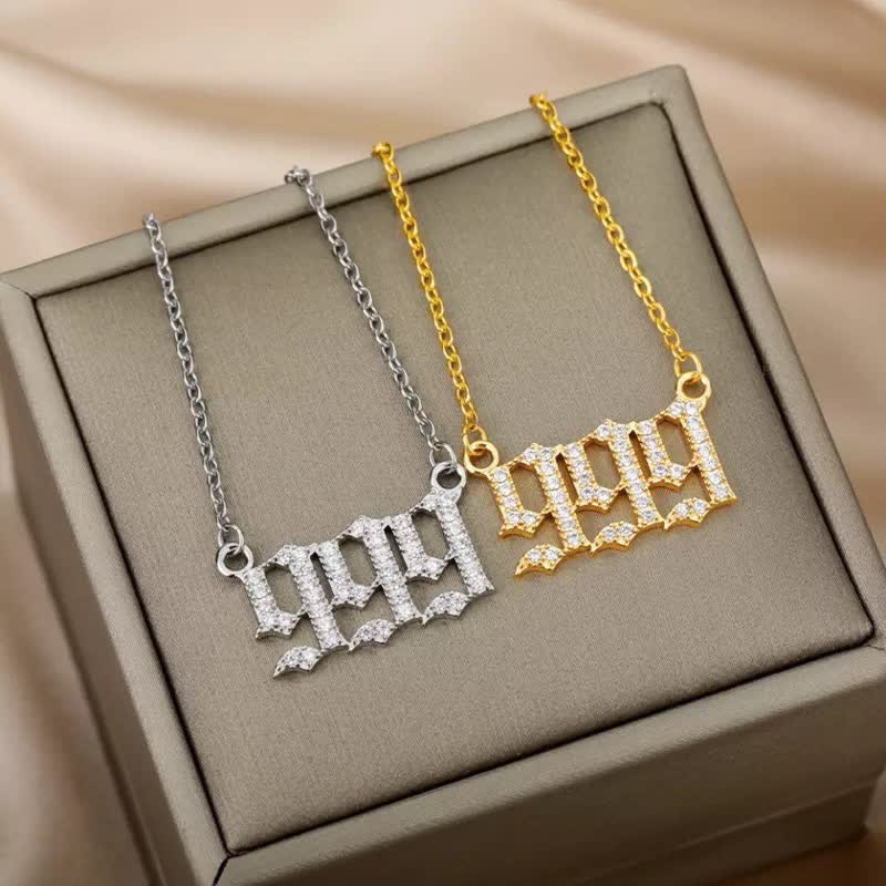 Seraphina Angel Number Necklace - Zirconia Pendant Symbolizing Protection and Love