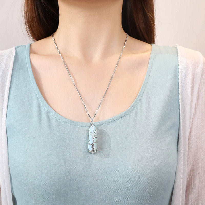 Elara Tree of Life Gemstone Necklace - Radiant Crystal Pendant