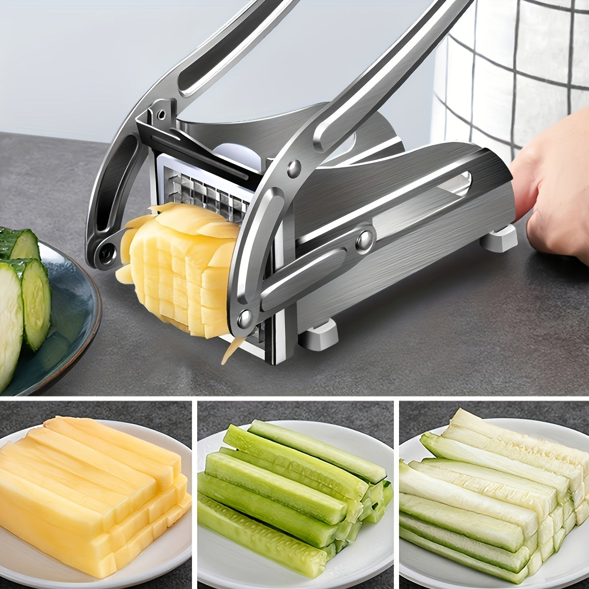 Fritzo Vegetable Cutter - Stainless Steel Vegetable Slicer