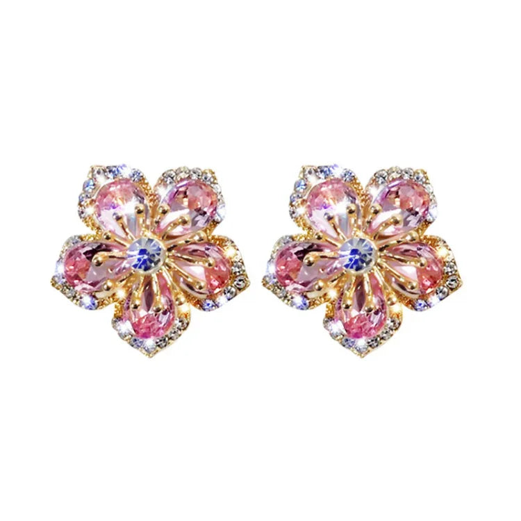 Flora Earrings - Flower-Shaped Zirconia Studs in Sterling Silver