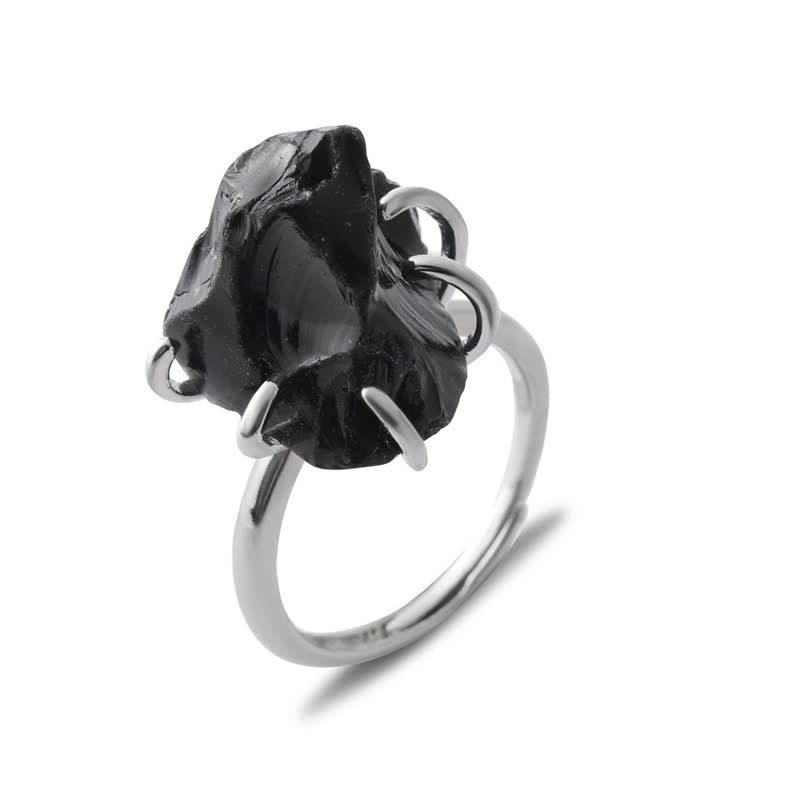 Hemora - Six-Claw Adjustable Natural Crystal Ring