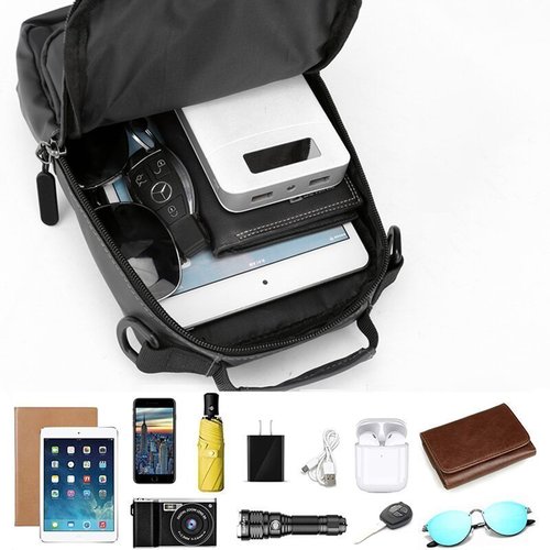 SecureNylon - Waterproof Anti-Theft Shoulder Bag with USB Charging Port