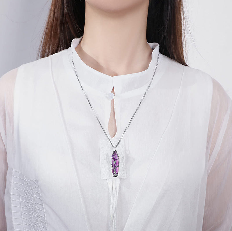 Elara Tree of Life Gemstone Necklace - Radiant Crystal Pendant