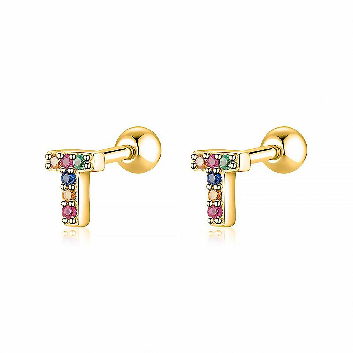 Letria - Colorful Initial Letter Earrings