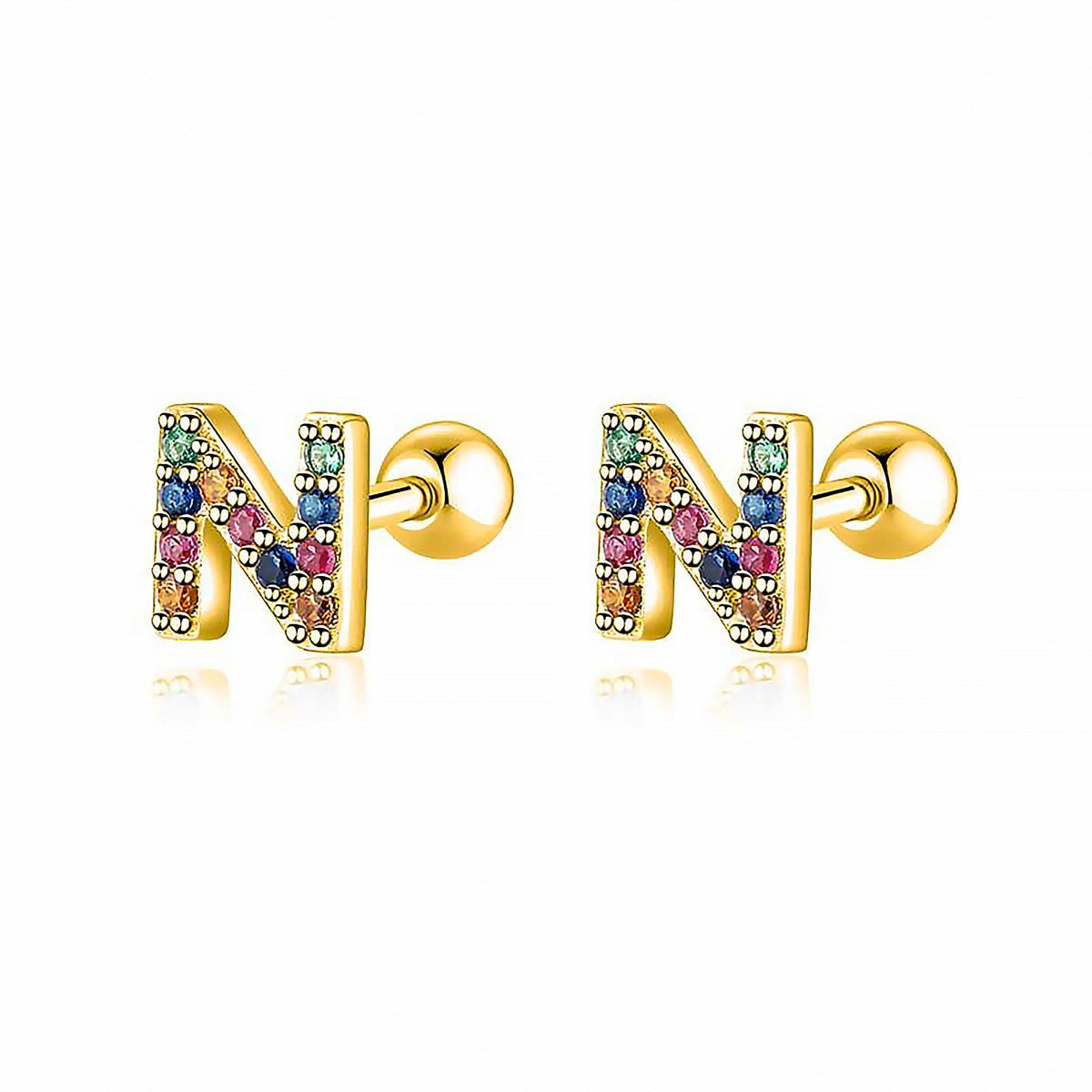 Letria - Colorful Initial Letter Earrings