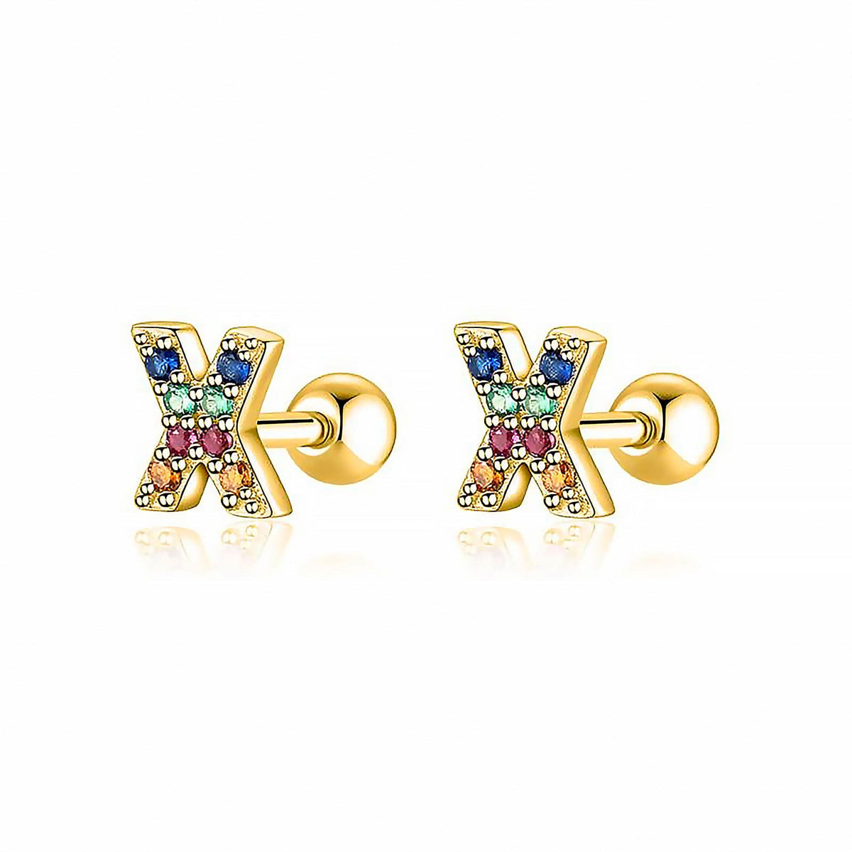Letria - Colorful Initial Letter Earrings