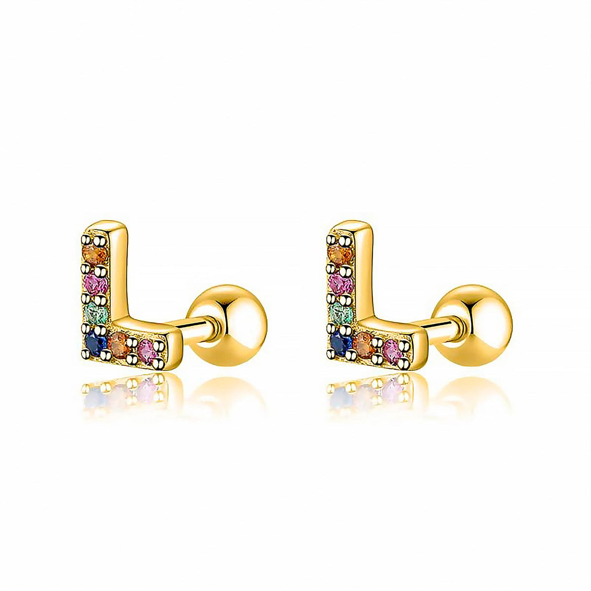 Letria - Colorful Initial Letter Earrings