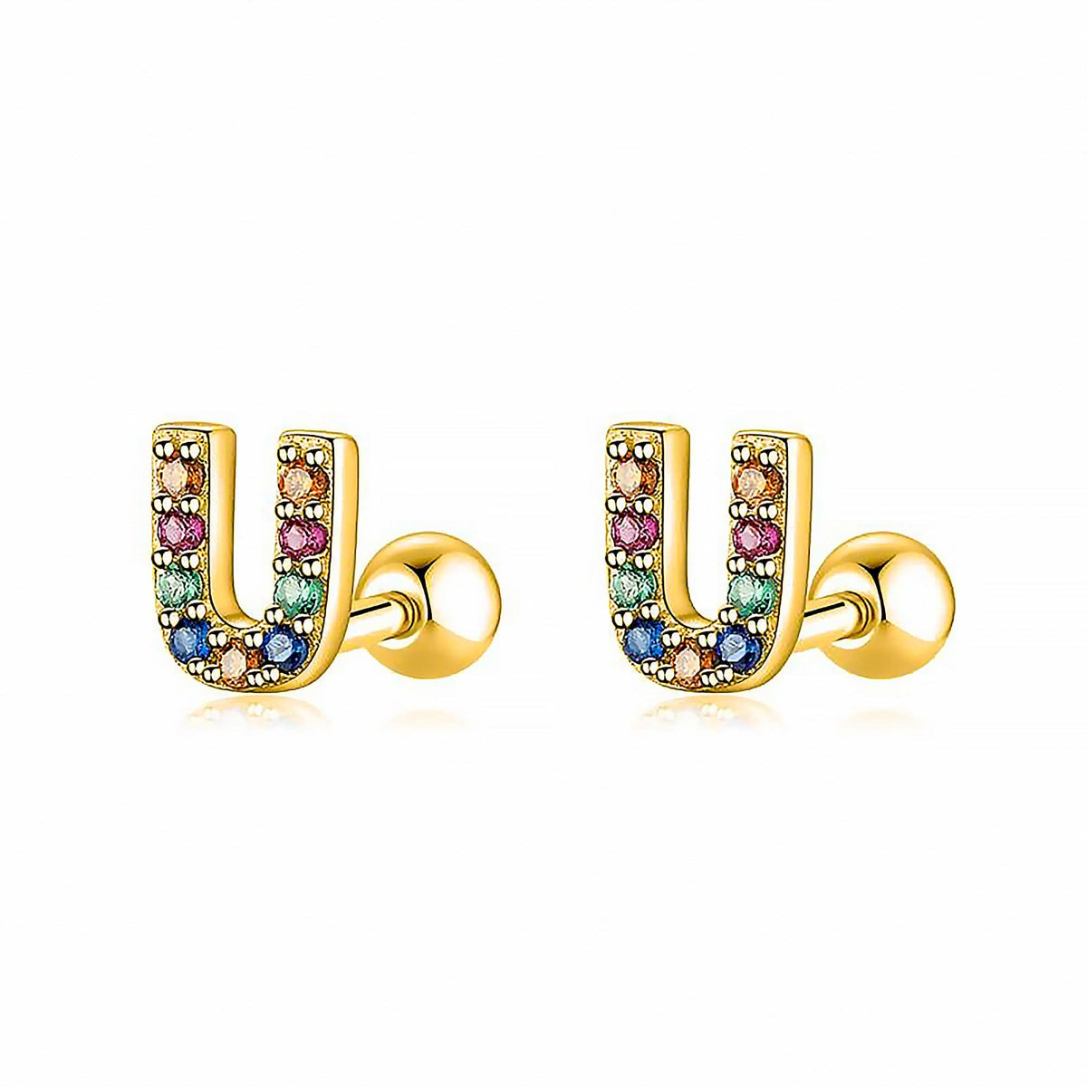 Letria - Colorful Initial Letter Earrings