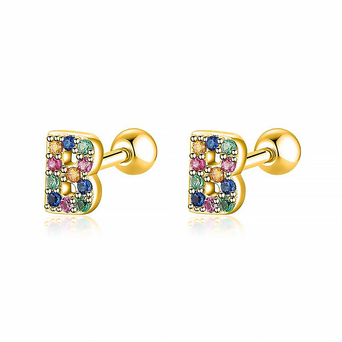 Letria - Colorful Initial Letter Earrings