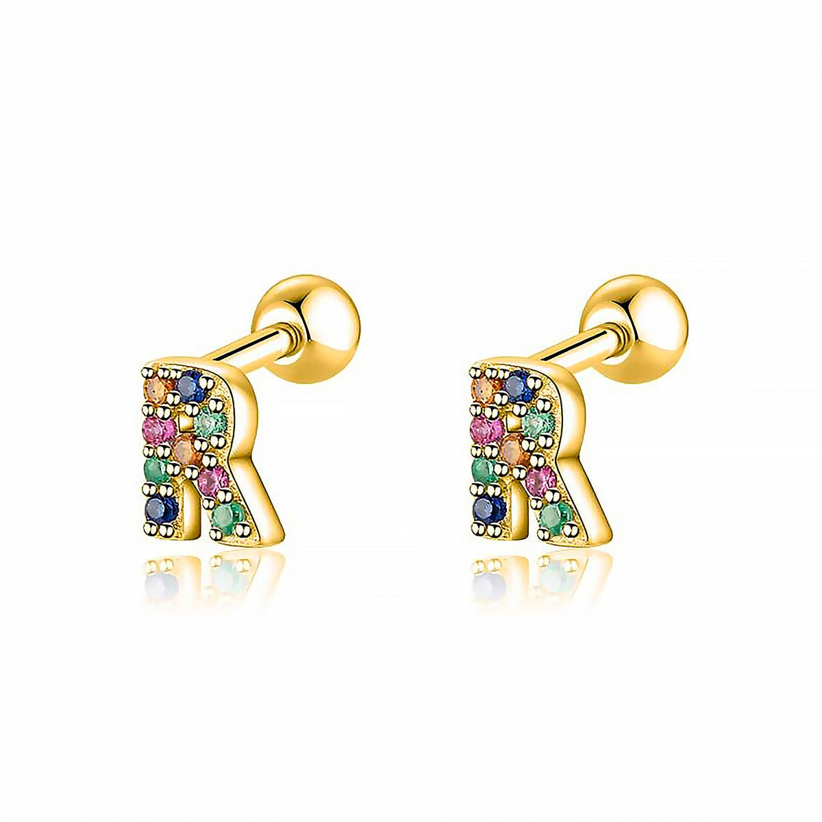 Letria - Colorful Initial Letter Earrings