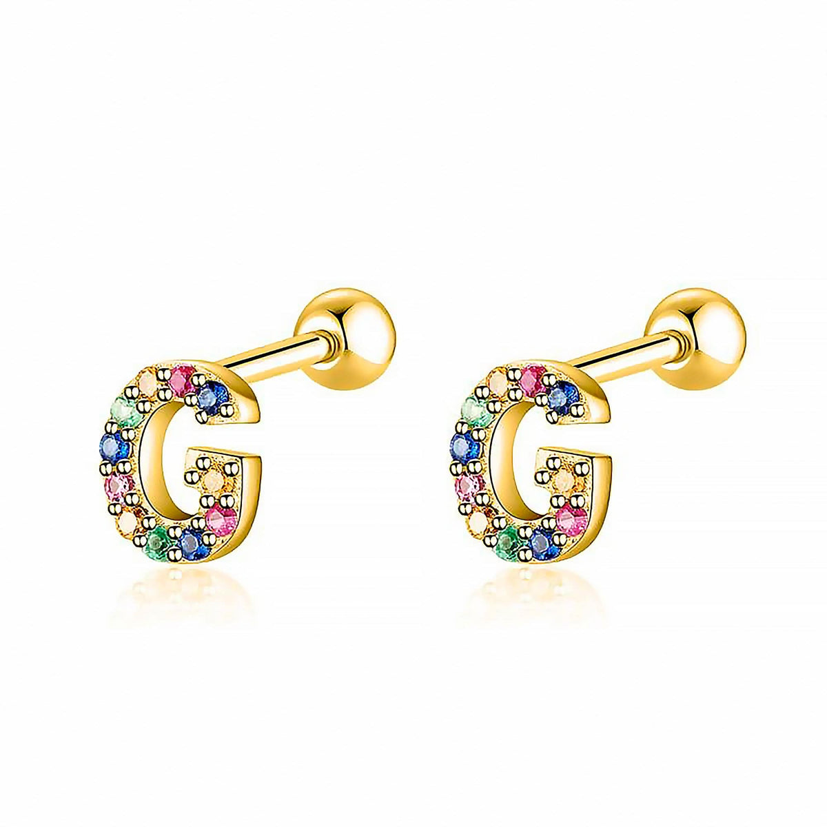 Letria - Colorful Initial Letter Earrings