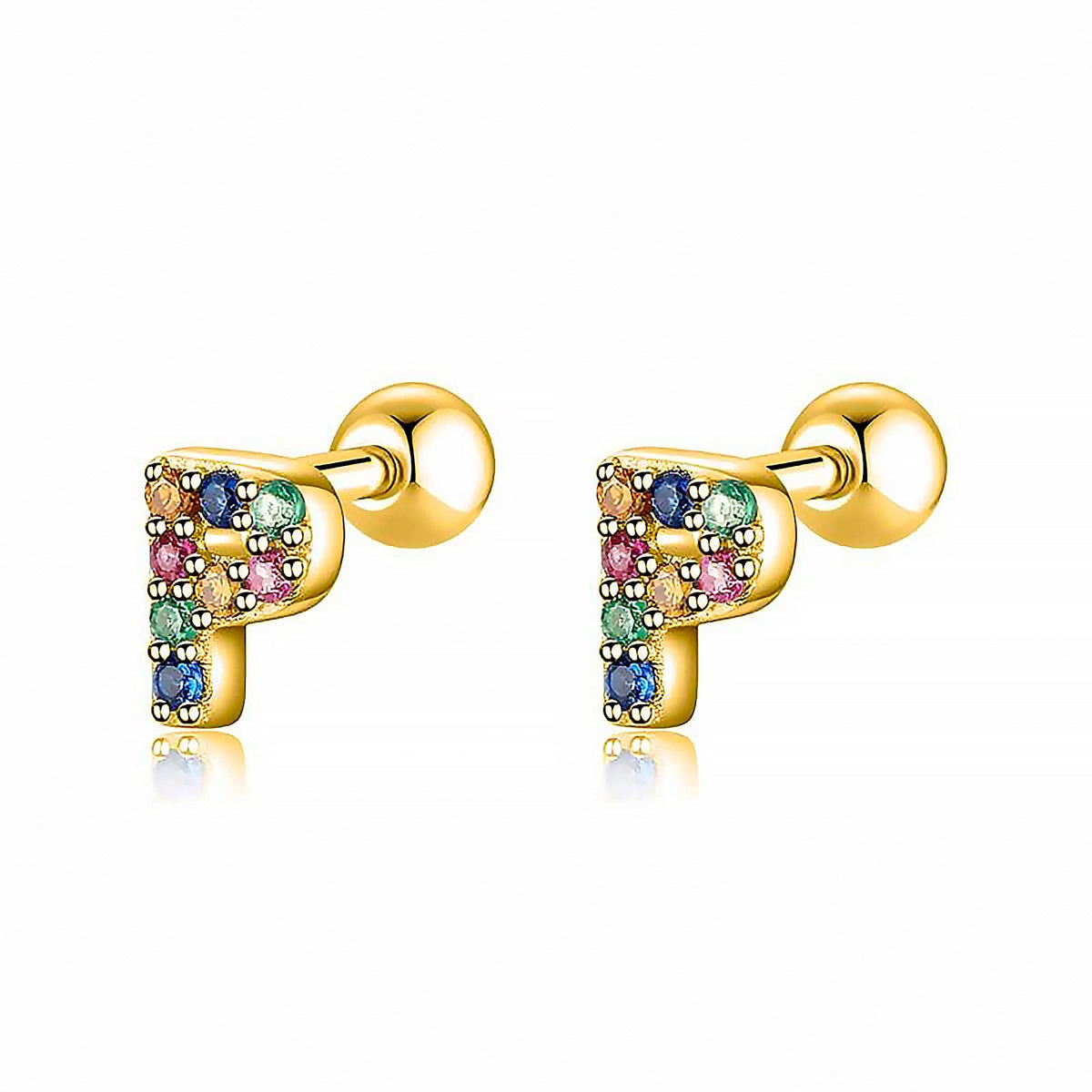 Letria - Colorful Initial Letter Earrings