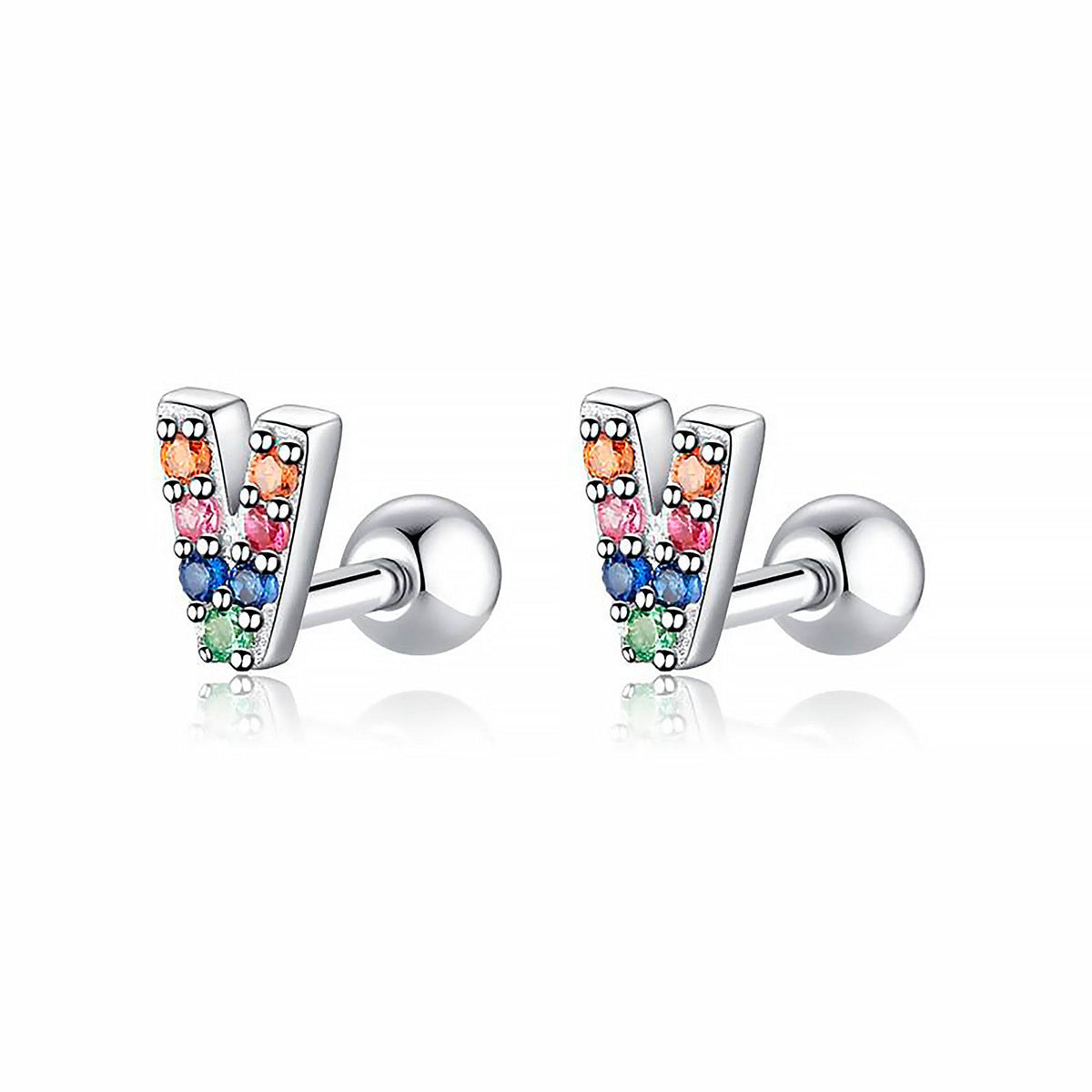 Letria - Colorful Initial Letter Earrings