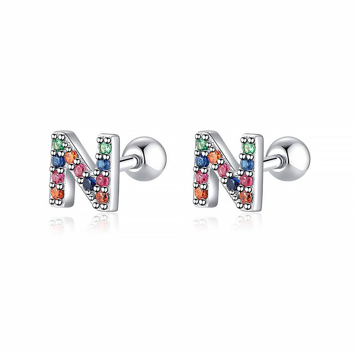Letria - Colorful Initial Letter Earrings
