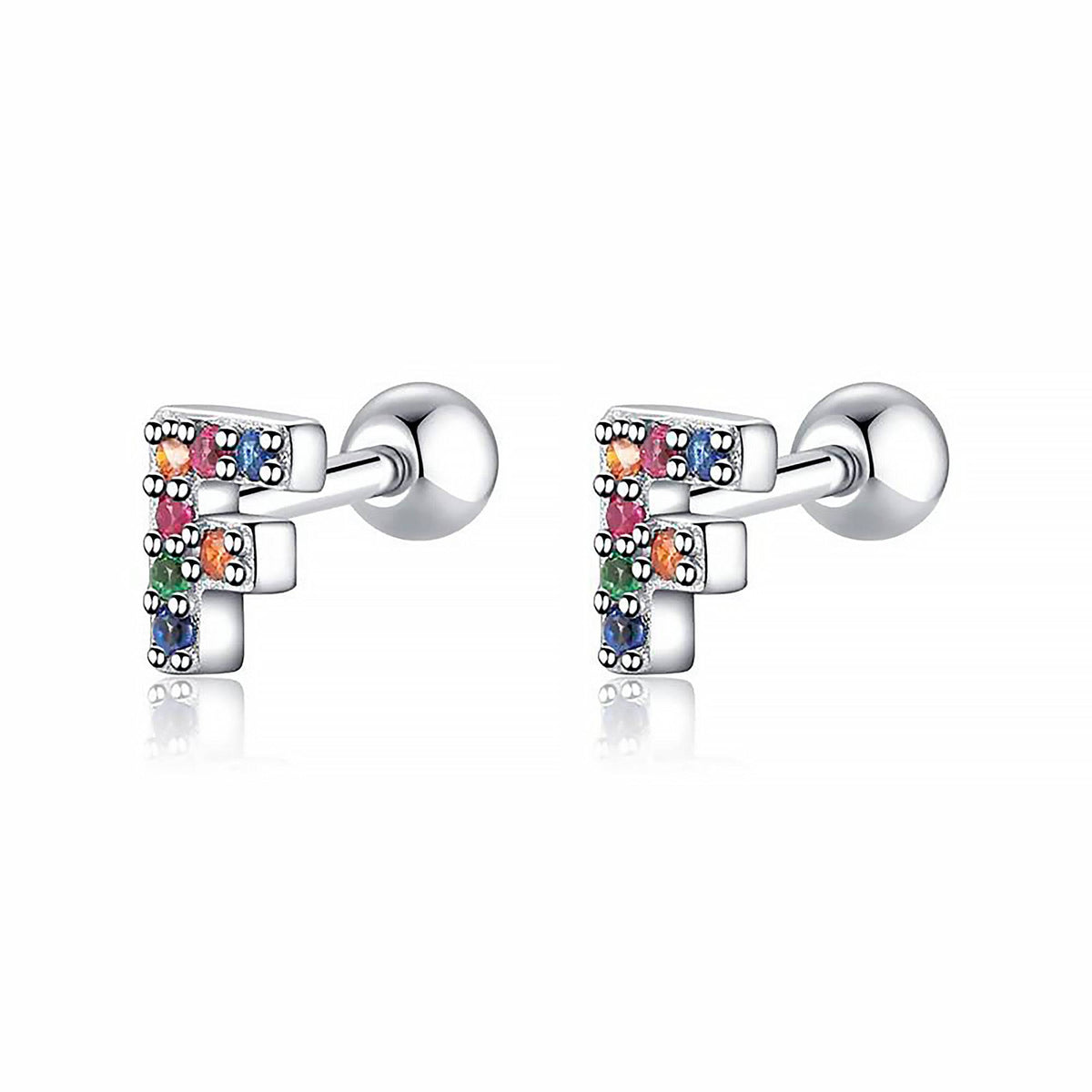 Letria - Colorful Initial Letter Earrings