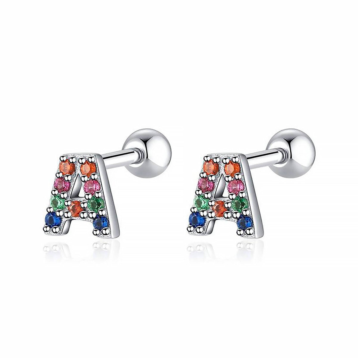 Letria - Colorful Initial Letter Earrings