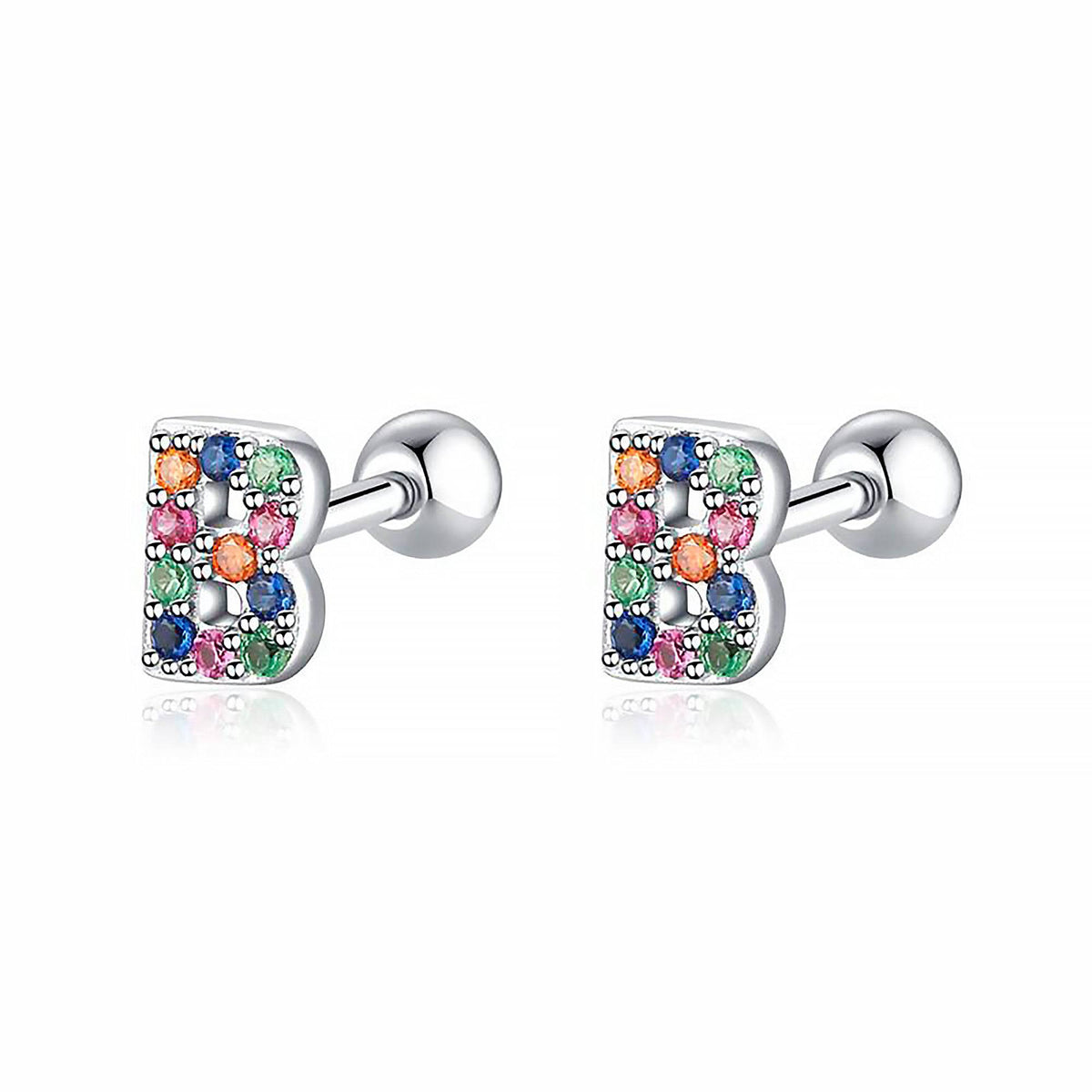 Letria - Colorful Initial Letter Earrings