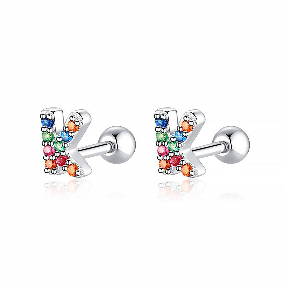 Letria - Colorful Initial Letter Earrings