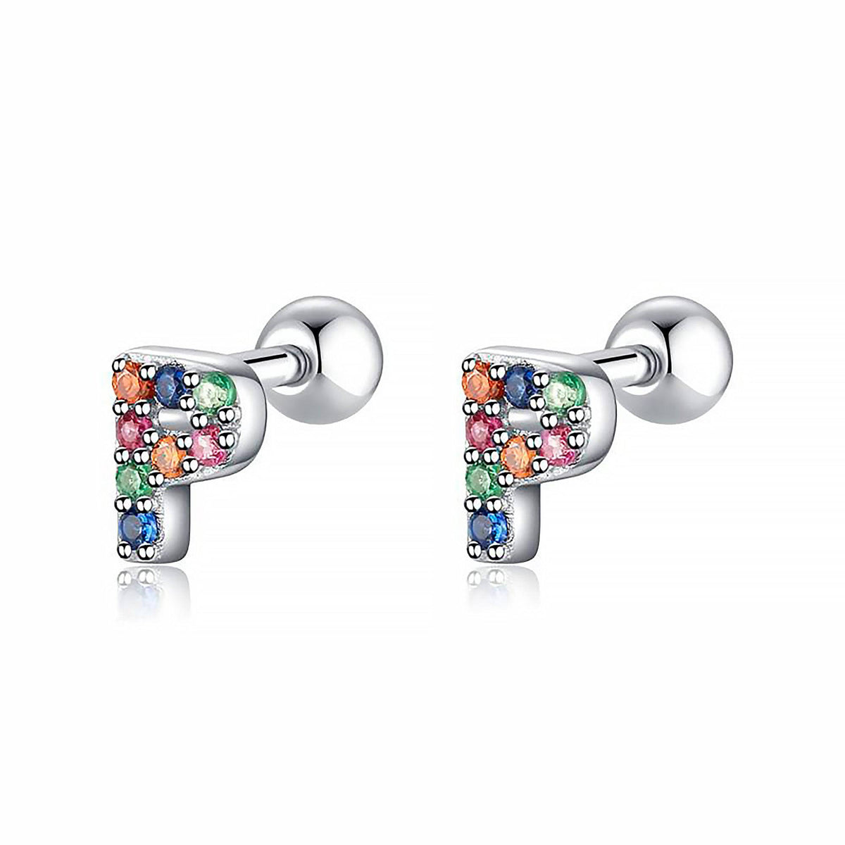 Letria - Colorful Initial Letter Earrings