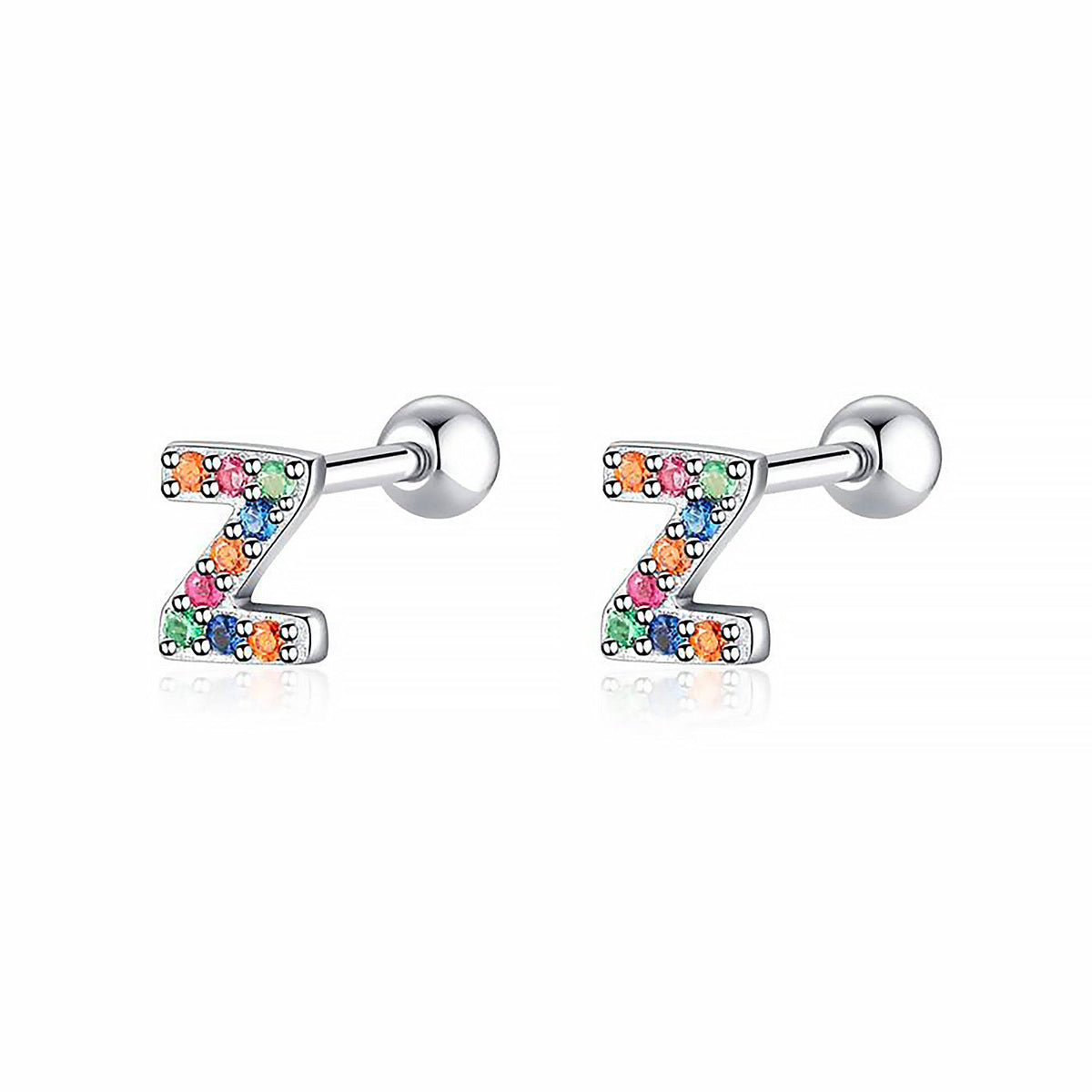 Letria - Colorful Initial Letter Earrings
