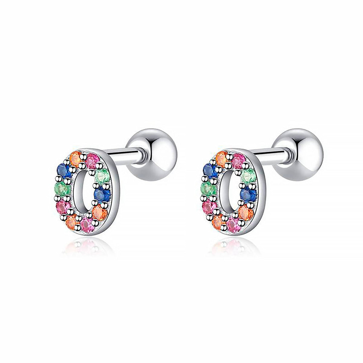 Letria - Colorful Initial Letter Earrings